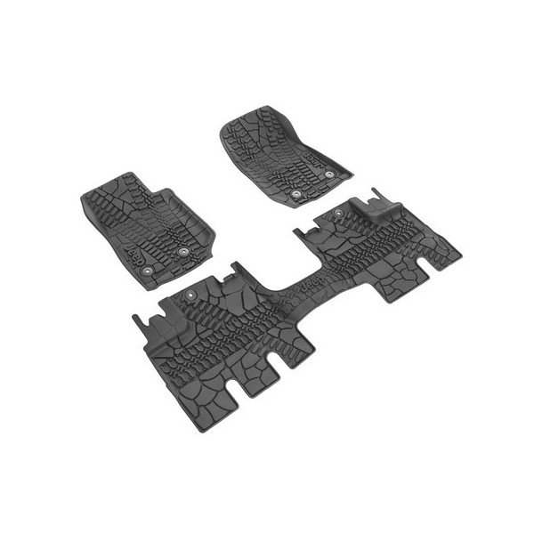 Mopar, Floor Slush Mats with Tire Tread Pattern, for 14-18 Jeep Wrangler Unlimited JK 4 Door