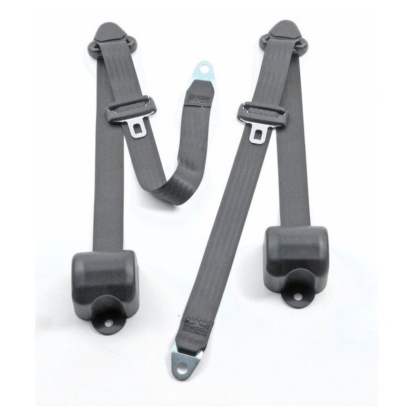 Front Push Button 3 Point Retractable Belts, Black Front Push Button 3 Point Retractable Belts, Black