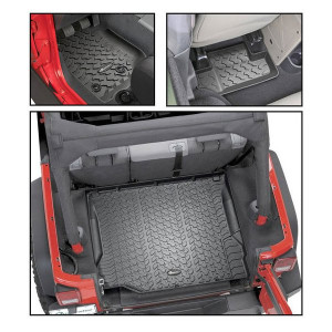 Quadratec, Ultimate All Weather Floor Liner Triple Combo, 07-10 Wrangler JK without Subwoofer, for 07-13 Jeep Wrangler JK 2 Door