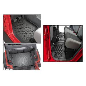 Quadratec, Ultimate All Weather Floor Liner Triple Combo, 07-10 Wrangler Unlimited JK without Subwoofer, for 07-13 Jeep Wrangler Unlimited JK 4 Door