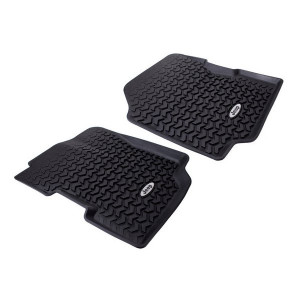 OMIX, Jeep Logo All Terrain Front Floor Liner Pair, for 76-95 Jeep CJ-5, CJ-7, CJ-8 Scrambler & Wrangler YJ