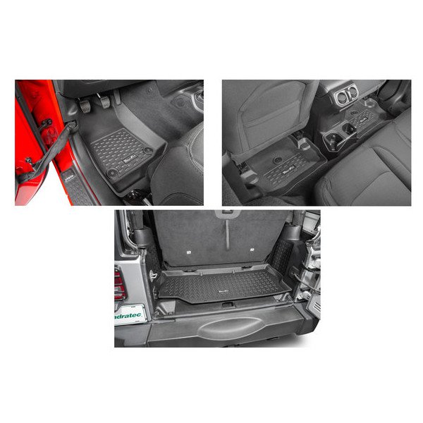 Quadratec, Tru-Fit Floor Liner Triple Combo, Behind Rear Seat, for 18-23 Jeep Wrangler JL 2-Door
