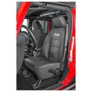 Jeep Logo Sideless Front Seat Cover, Black