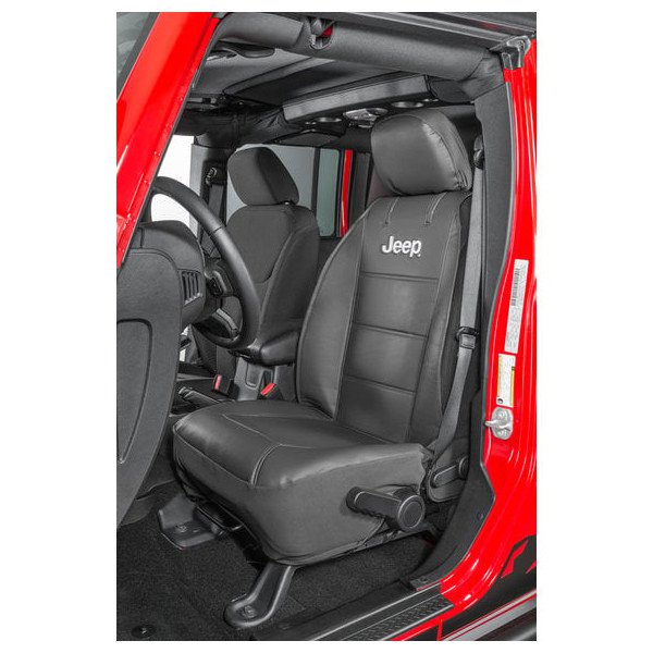 Jeep Logo Sideless Front Seat Cover, Black