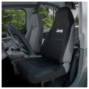 Plasticolor, Jeep Logo Sideless Neoprene Front Seat Cover, for Jeep Vehicles with High Back Bucket Seats