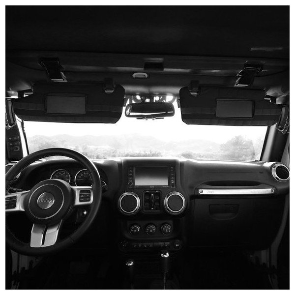 Bartact, PALS MOLLE Sun Visor Covers, in Graphite for 18-23 Jeep Wrangler JL
