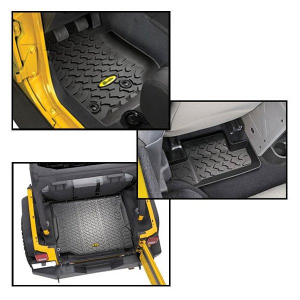 Bestop, Front & Rear Floor Liners, 07-10 Wrangler 2 Door, for 07-16 Jeep Wrangler JK 2 Door