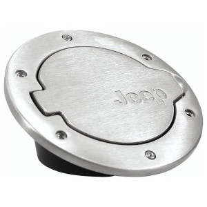 Mopar, Brushed Aluminum Fuel Door, for 97-06 Jeep Wrangler TJ
