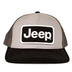 Jeep Merchandise, Jeep Logo Richardson Patch Hats, All Fabric Black Gray and Charcoal