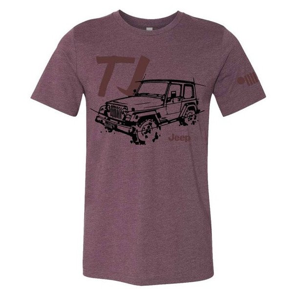 Mens Jeep TJ LDD Series T-Shirt in Burgundy, XS