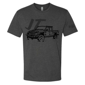 Jeep Merchandise, Mens LDD Series Jeep Gladiator JT Short Sleeved T-Shirt in Charcoal, XS, 