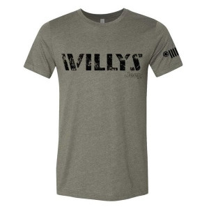 Mens LDD Series Jeep Willys Short Sleeved T-Shirt in Military Green, XS
