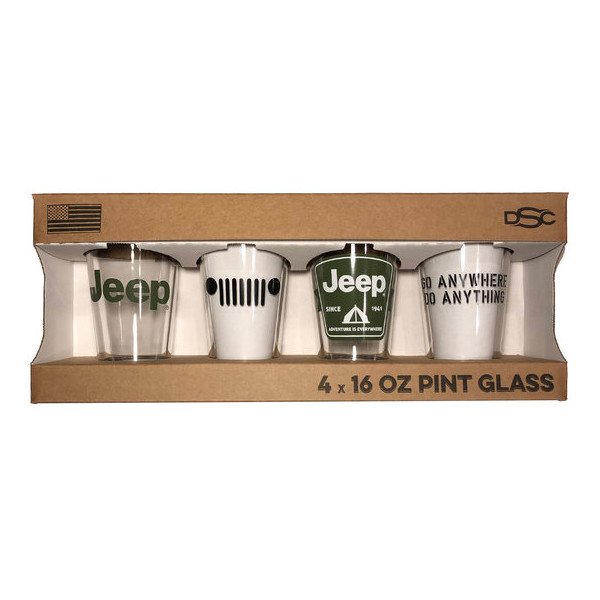 Jeep Merchandise, Jeep Pint Glass 4 Pack, Universal
