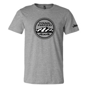 Jeep Merchandise, Men's Jeep Trail Rated T-Shirt in Heather Grey, Small, Small