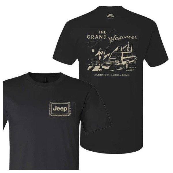 Jeep Merchandise, Men's Jeep Vintage Wagoneer T-Shirt in Black, XS, XS