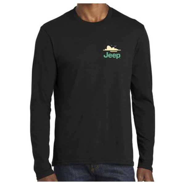 Jeep Merchandise, Mens Long Sleeve Jeep Dunes T-Shirt in Black, Small, Small Jeep Merchandise, Mens Long Sleeve Jeep Dunes T-Shirt in Black, Small, Small