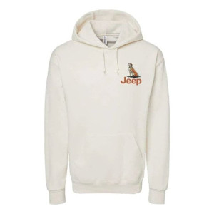 Jeep Merchandise, Men's Jeep Built/Dogs Hoodie in Cream, Small, Small