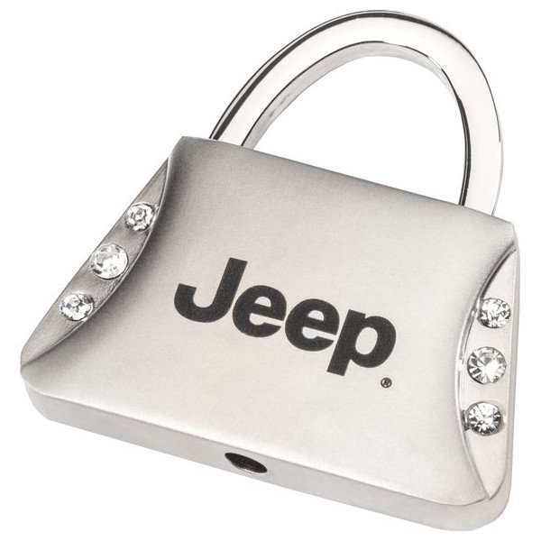Automotive Gold, Jeweled Jeep Logo Keychain, Universal
