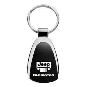 Teardrop Jeep Logo Gladiator Keychain, Black Teardrop Jeep Logo Gladiator Keychain, Black