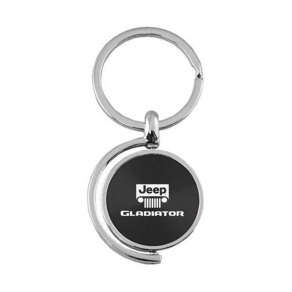 Spinner Jeep Logo Gladiator Keychain, Black