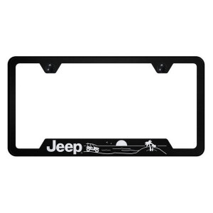 Automotive Gold, Laser Etched Stainless Jeep Beach License Plate Frame, in Pink