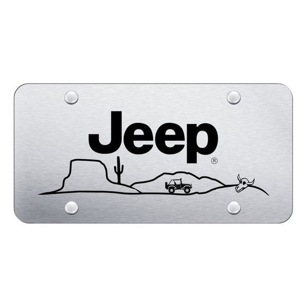 Automotive Gold, Laser Etched Jeep Desert License Plate, in Brushed Finish