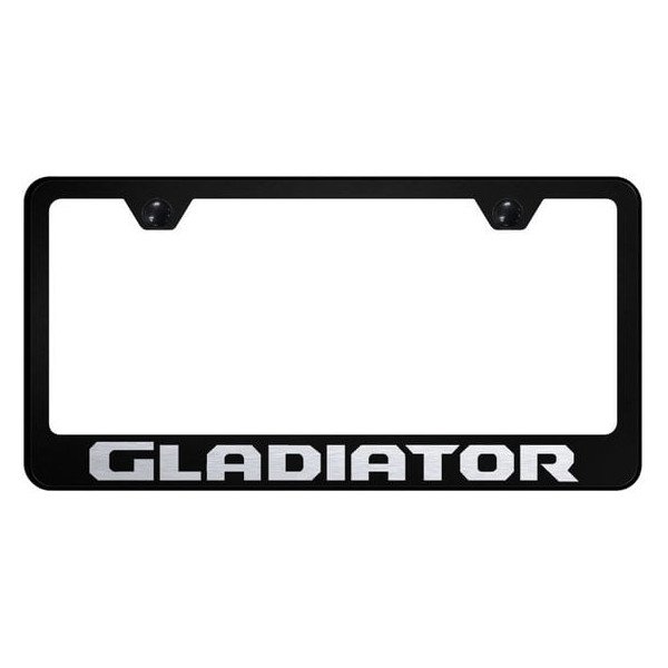 Laser Etched Stainless Gladiator License Plate Frame, Standard Frame - Gold