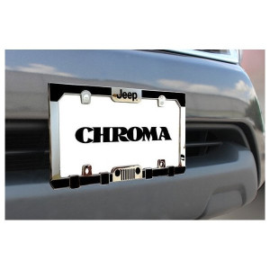 Chroma Graphics, Jeep Grille & Bumper License Plate Frame in Chrome Finish, Universal