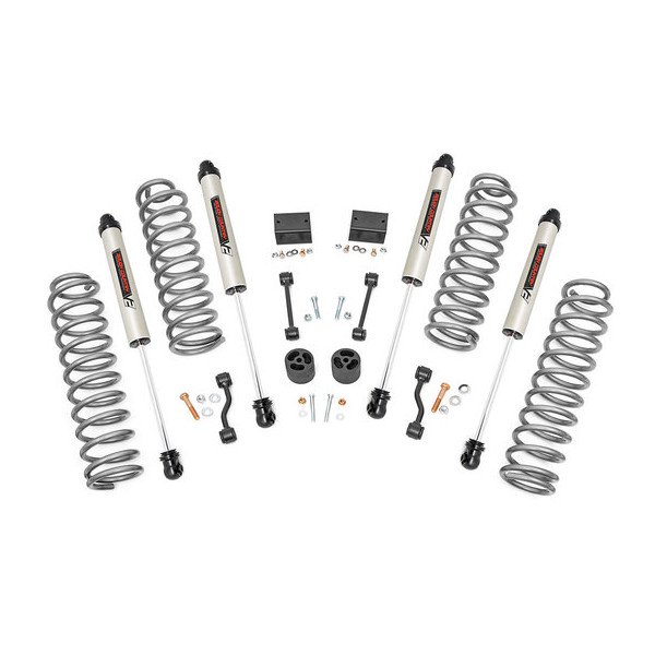 Rough Country, 2.5in Suspension Lift Kit, with V2 Monotube Shocks for 18-23 Jeep Wrangler JL Unlimited Rubicon
