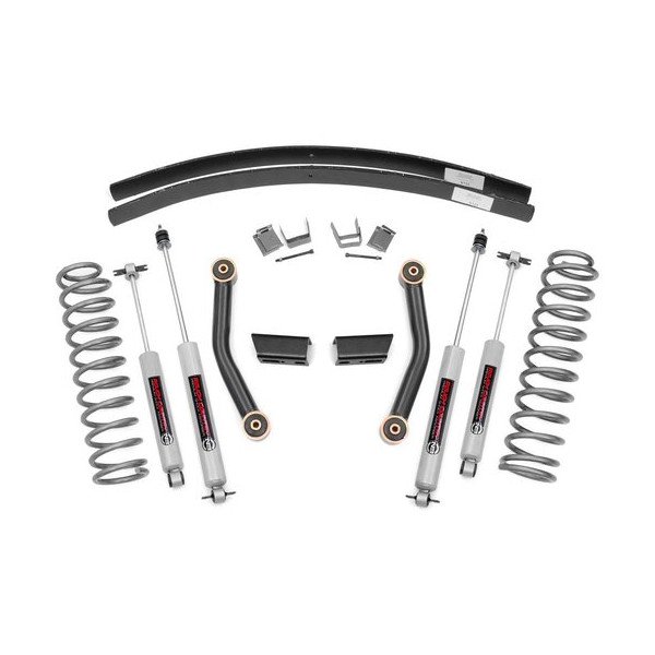 Rough Country, 3in Series II Suspension Lift Kit, with Add-A-Leaf and N3 Shocks for 84-01 Jeep Cherokee XJ Rough Country, 3in Series II Suspension Lift Kit, with Add-A-Leaf and N3 Shocks for 84-01 Jeep Cherokee XJ