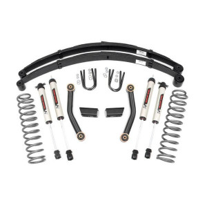 Rough Country, 3in Series II Suspension Lift Kit, with Leaf Springs and V2 Monotube Shocks for 84-01 Jeep Cherokee XJ Rough Country, 3in Series II Suspension Lift Kit, with Leaf Springs and V2 Monotube Shocks for 84-01 Jeep Cherokee XJ