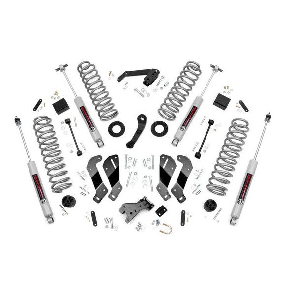 Rough Country, 3.5in Suspension Lift Kit with Control Arm Drop, with N3 Shocks for 07-18 Jeep Wrangler Unlimited JK Rough Country, 3.5in Suspension Lift Kit with Control Arm Drop, with N3 Shocks for 07-18 Jeep Wrangler Unlimited JK