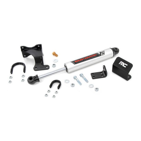 Rough Country, Axle Mount V2 Steering Stabilizer, for 07-18 Jeep Wrangler JK Rough Country, Axle Mount V2 Steering Stabilizer, for 07-18 Jeep Wrangler JK
