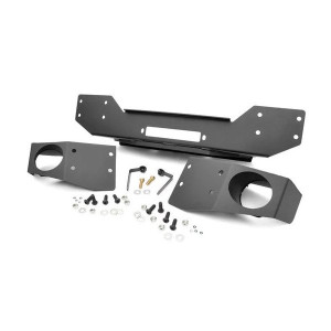 Rough Country, Hybrid Stubby Front Winch Bumper, with Fog Light Mounts for 07-18 Jeep Wrangler JK