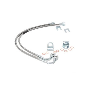 Rough Country, Rear Stainless Steel Brake Lines, for 07-18 Jeep Wrangler JK
