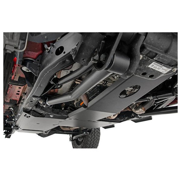 Rough Country, Skid Plate System, with Engine & Transfer Case Skid Plates for 18-20 Jeep Wrangler Unlimited JL 4-Door