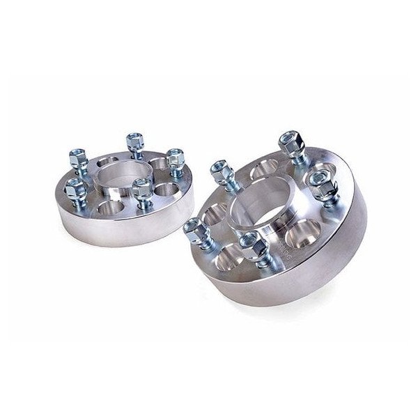 Rough Country, 1.5in Thick 5x5 Wheel Adapters, in Bare Aluminum for Jeep Vehicles with 5x4.5 Bolt Pattern