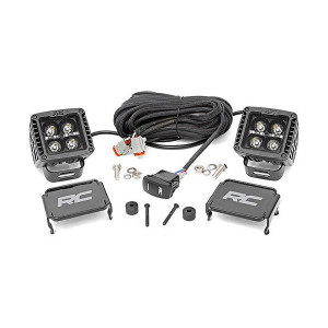 Rough Country, 2" LED Cube Easy Mount Kit, Black Series w/ Amber DRL Rough Country, 2" LED Cube Easy Mount Kit, Black Series w/ Amber DRL