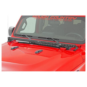 Rough Country, 50in LED Light Bar with Cowl Mount Kit, Black Series for 18-23 Jeep Wrangler JL & Gladiator JT