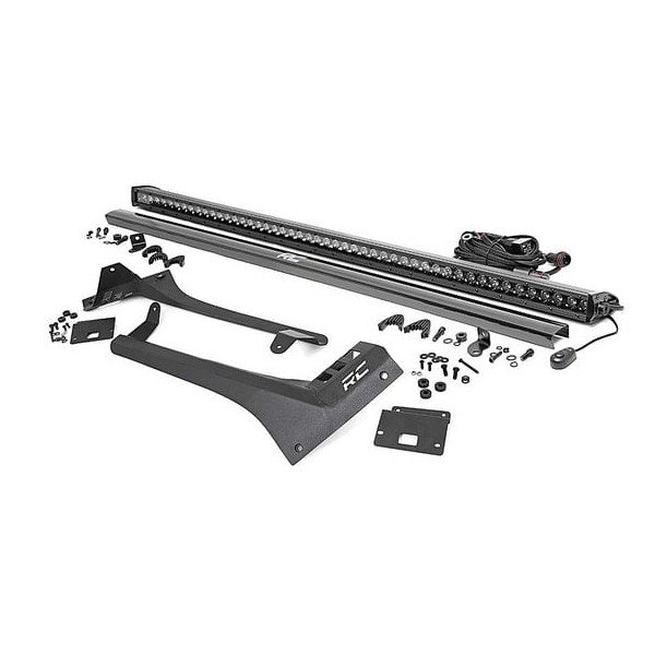 Rough Country, 50 Inch LED Light Bar Upper Windshield Kit, Single Row Black Series without Backlight Rough Country, 50 Inch LED Light Bar Upper Windshield Kit, Single Row Black Series without Backlight