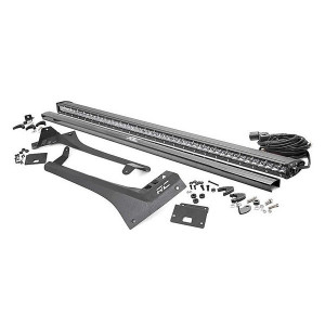Rough Country, 50 Inch LED Light Bar Upper Windshield Kit, Single Row Chrome Series without Backlight