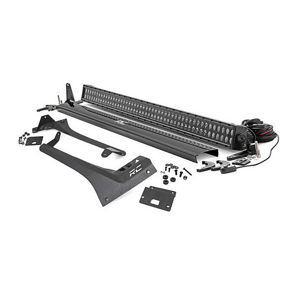 Rough Country, 50 Inch LED Light Bar Upper Windshield Kit, Dual Row Black Series with Amber Backlight Rough Country, 50 Inch LED Light Bar Upper Windshield Kit, Dual Row Black Series with Amber Backlight