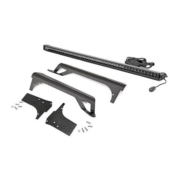 Rough Country, 50-Inch Straight LED Light Bar Upper Windshield Mount Kit, Single Row without DRL for 97-06 Jeep Wrangler TJ & Unlimited