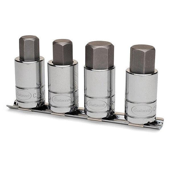 Eastwood, 4-Piece 1/2" Drive Oversize Metric Hex Bit Set, Universal Eastwood, 4-Piece 1/2" Drive Oversize Metric Hex Bit Set, Universal