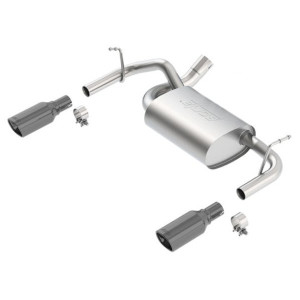 Borla, T-304 Stainless Steel Cat-Back™ Split Rear Exhaust with Black Chrome Tips, for 12-18 Jeep Wrangler JK with 3.6L Pentastar V6 Engine Borla, T-304 Stainless Steel Cat-Back™ Split Rear Exhaust with Black Chrome Tips, for 12-18 Jeep Wrangler JK with 3.6L Pentastar V6 Engine
