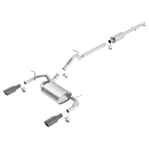 Borla, T-304 Stainless Steel Cat-Back Split Rear Exhaust with Black Chrome Tips, for 12-18 Jeep Wrangler Unlimited JK 4 Door with 3.6L Pentastar V6 Engine Borla, T-304 Stainless Steel Cat-Back Split Rear Exhaust with Black Chrome Tips, for 12-18 Jeep Wrangler Unlimited JK 4 Door with 3.6L Pentastar V6 Engine