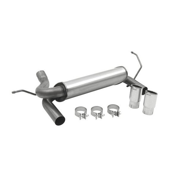 DynoMax, Super Turbo Axle Back Exhaust with Dual Exit in Aluminized Stainless Steel, for 07-18 Jeep Wrangler JK with 3.6/3.8L DynoMax - 17605-5004