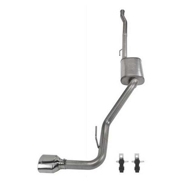 Pypes Performance Exhaust, 2.5" Cat Back Exhaust with Street Pro Muffler, with Black Tip for 20-23 Jeep Gladiator JT Rubicon with 3.6L