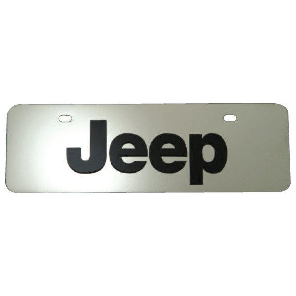 Eurosport Daytona, Jeep Half-high License Plate, with Jeep Logo on Polished Stainless Steel