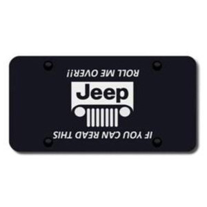 Automotive Gold, Laser Etched Black Powder Coated "If You Can Read This Roll Me Over!!!!" Logo License Plate, Universal